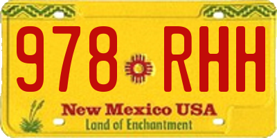 NM license plate 978RHH