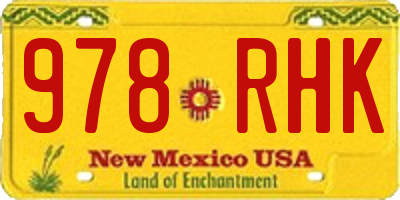 NM license plate 978RHK