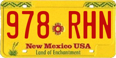 NM license plate 978RHN