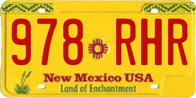 NM license plate 978RHR