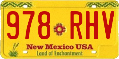 NM license plate 978RHV