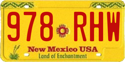 NM license plate 978RHW