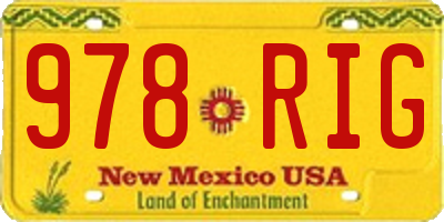 NM license plate 978RIG