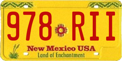 NM license plate 978RII