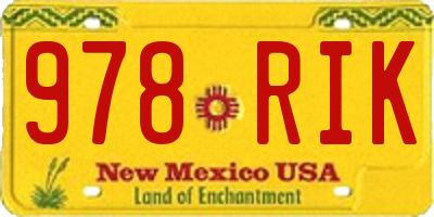 NM license plate 978RIK