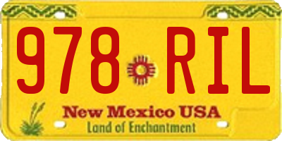 NM license plate 978RIL