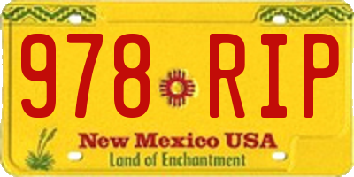 NM license plate 978RIP