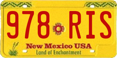 NM license plate 978RIS