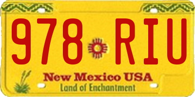 NM license plate 978RIU