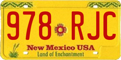 NM license plate 978RJC