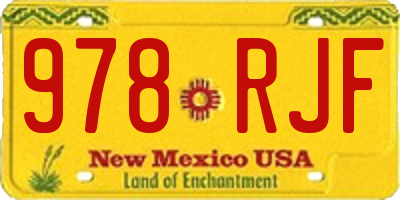 NM license plate 978RJF