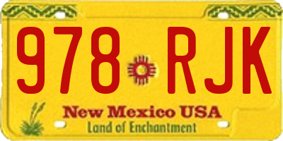 NM license plate 978RJK