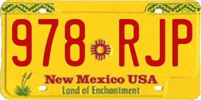 NM license plate 978RJP