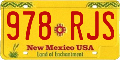 NM license plate 978RJS