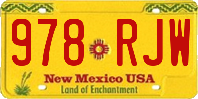 NM license plate 978RJW