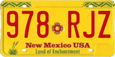 NM license plate 978RJZ