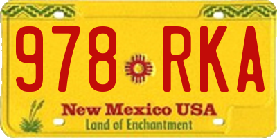 NM license plate 978RKA