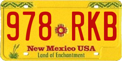 NM license plate 978RKB