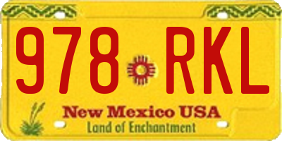 NM license plate 978RKL