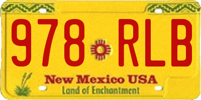 NM license plate 978RLB