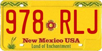 NM license plate 978RLJ