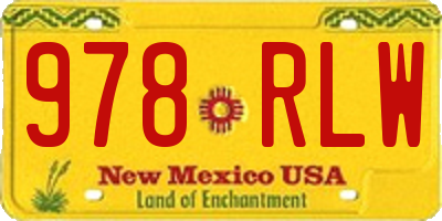 NM license plate 978RLW