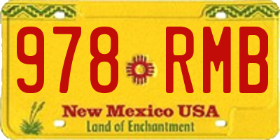 NM license plate 978RMB