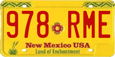 NM license plate 978RME