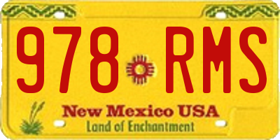 NM license plate 978RMS