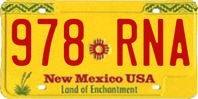 NM license plate 978RNA