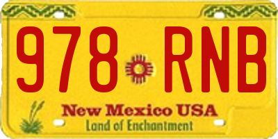 NM license plate 978RNB