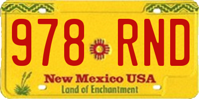 NM license plate 978RND