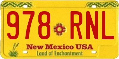 NM license plate 978RNL