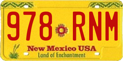 NM license plate 978RNM