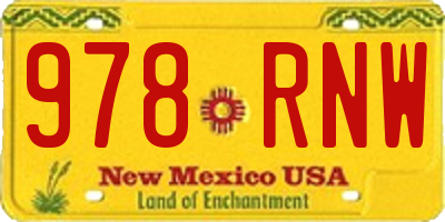 NM license plate 978RNW