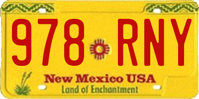 NM license plate 978RNY