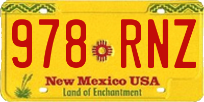 NM license plate 978RNZ