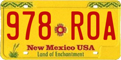NM license plate 978ROA