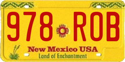 NM license plate 978ROB