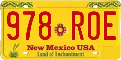 NM license plate 978ROE