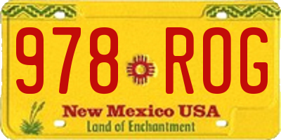 NM license plate 978ROG