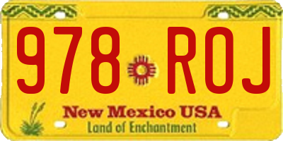 NM license plate 978ROJ