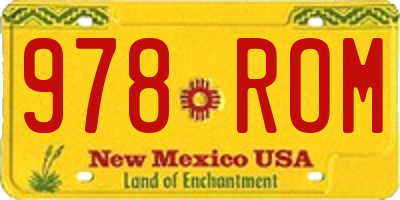 NM license plate 978ROM