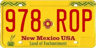 NM license plate 978ROP