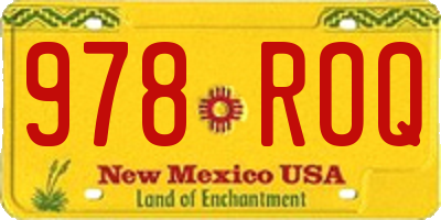 NM license plate 978ROQ