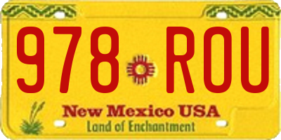 NM license plate 978ROU