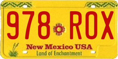 NM license plate 978ROX