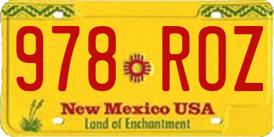 NM license plate 978ROZ