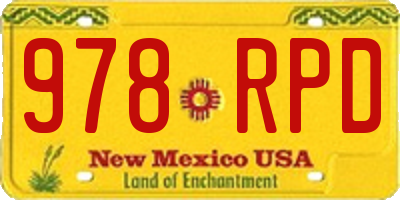 NM license plate 978RPD
