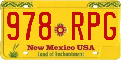 NM license plate 978RPG